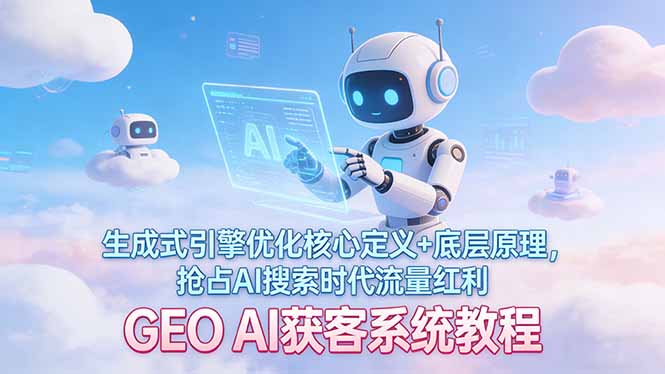 （17604期）GEO AI获客系统教程：生成式引擎优化核心定义+底层原理，抢占AI搜索时代流量红利-菡洋资源网