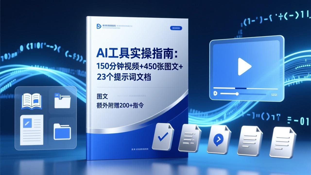 （17504期）AI工具实操指南：150分钟视频+450张图文+23个提示词文档，额外附赠200+指令-菡洋资源网