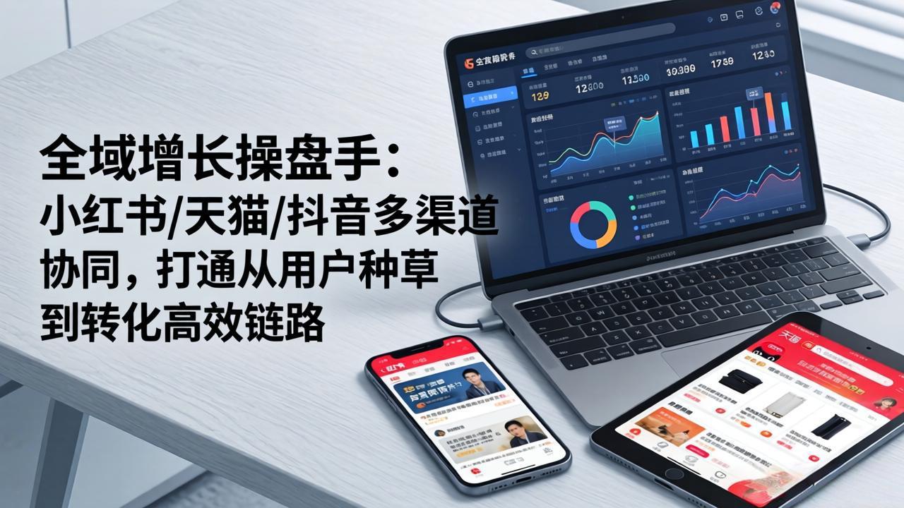 （17605期）全域增长操盘手：小红书/天猫/抖音多渠道协同，打通从用户种草到转化高效链路-菡洋资源网
