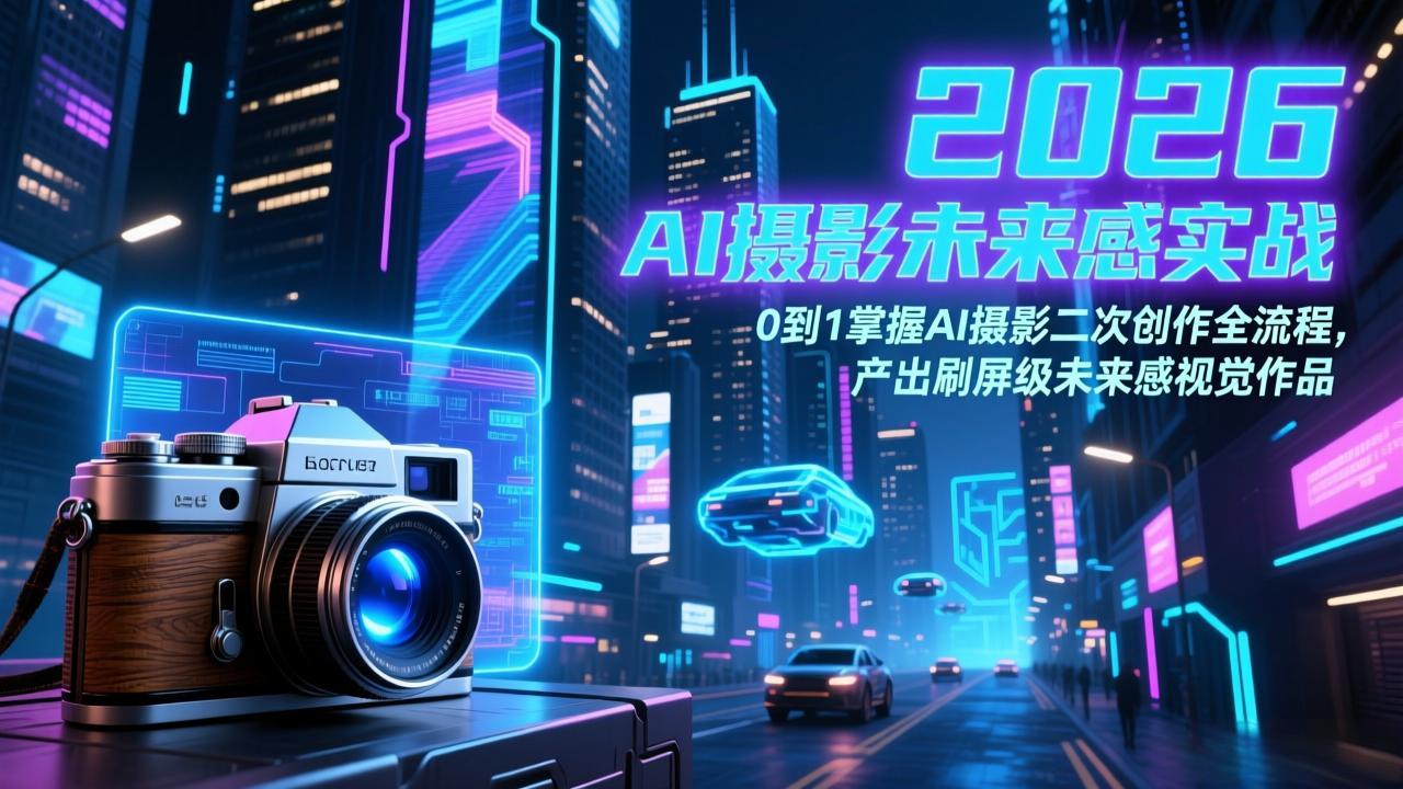 （17584期）2026 AI摄影未来感实战：0到1掌握AI摄影二次创作全流程，产出刷屏级未来感视觉作品-菡洋资源网