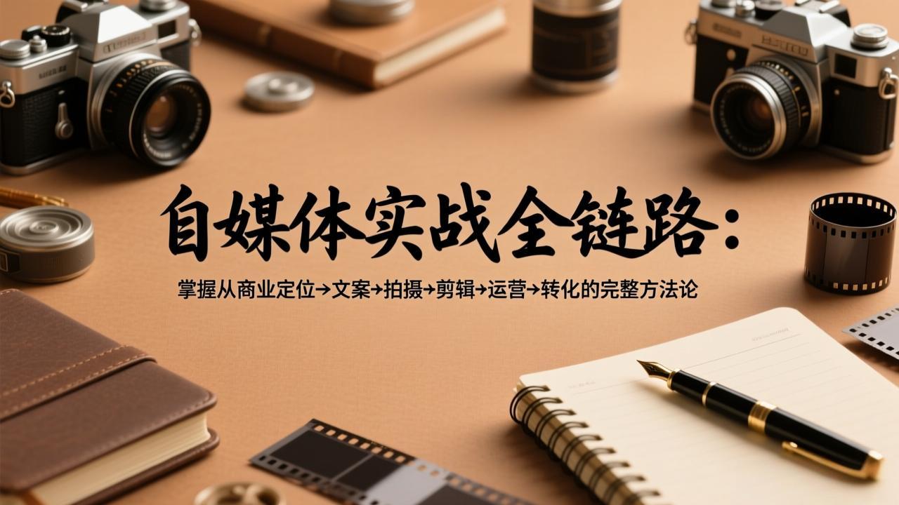 （17586期）自媒体实战全链路：掌握从商业定位→文案→拍摄→剪辑→运营→转化的完整方法论-菡洋资源网