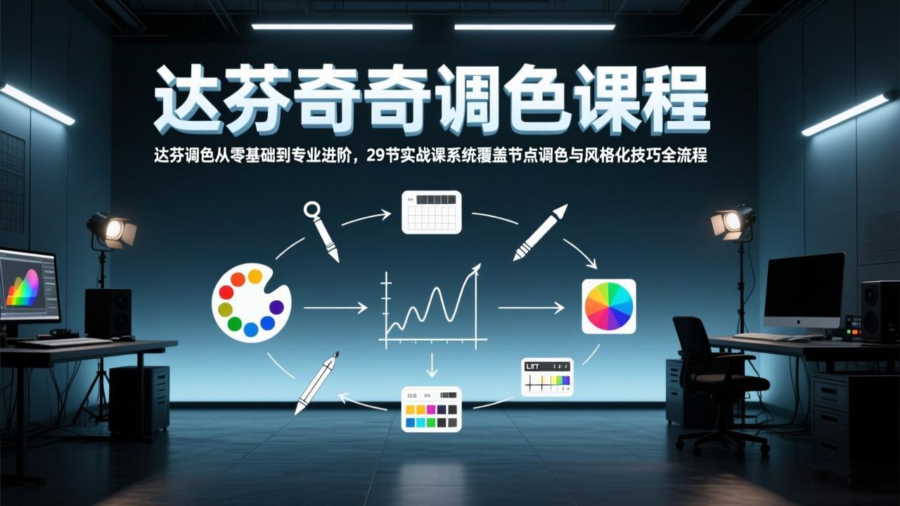（17484期）达芬奇调色从零基础到专业进阶，29节实战课系统覆盖节点调色与风格化技巧全流程-菡洋资源网