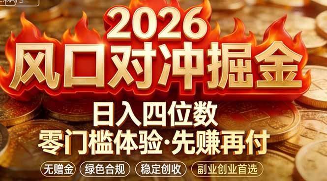 （17631期）2026美金对冲套利，无赠金对冲策略保驾护航，低门槛易上手实操。单人单日收益2000+-菡洋资源网