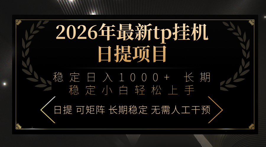 （17578期）2026年最新tp挂机日提项目：稳定日入1000+小白轻松上手-菡洋资源网