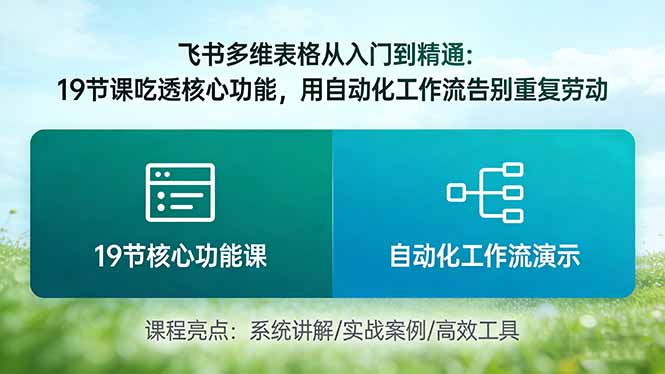 （17634期）飞书多维表格从入门到精通：19节课吃透核心功能，用自动化工作流告别重复劳动-菡洋资源网