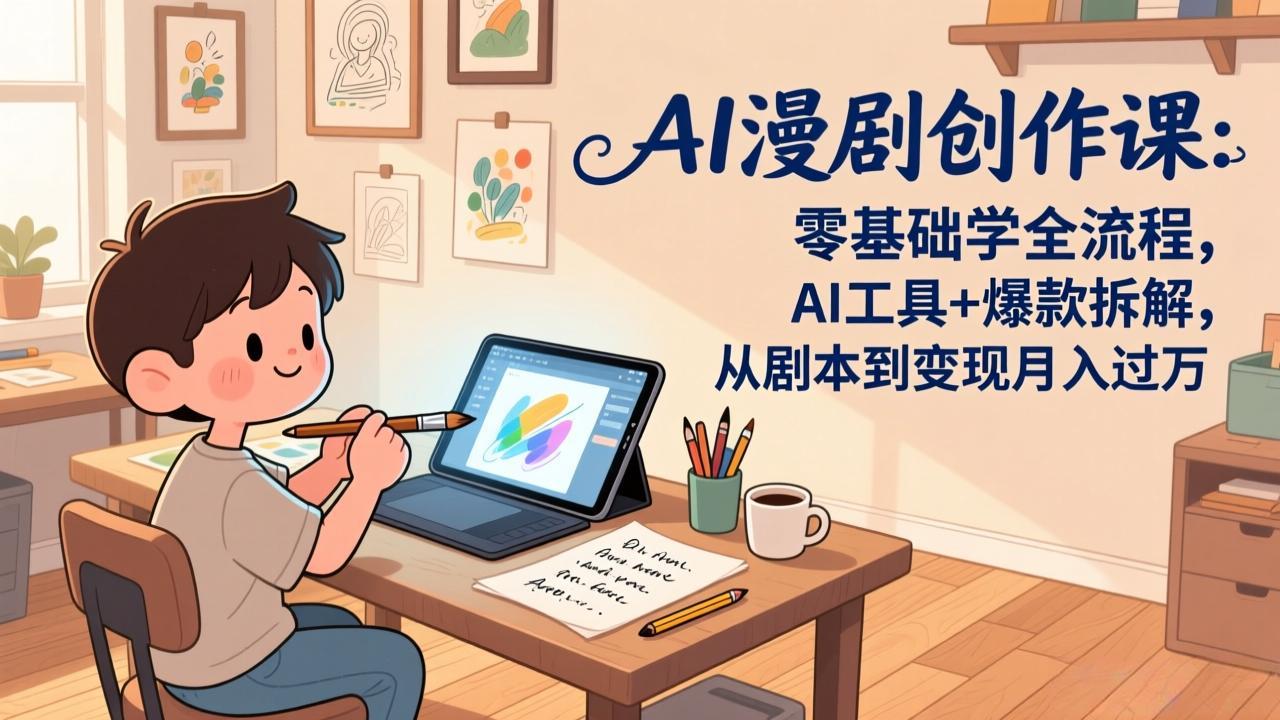 （17519期）AI漫剧创作课：零基础学全流程，AI工具+爆款拆解，从剧本到变现月入过万-菡洋资源网