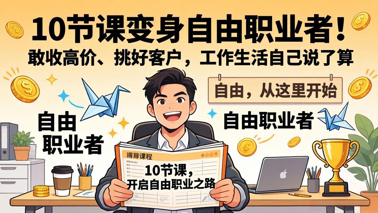 （17663期）10 节课变身自由职业者！敢收高价、挑好客户，工作生活自己说了算-菡洋资源网