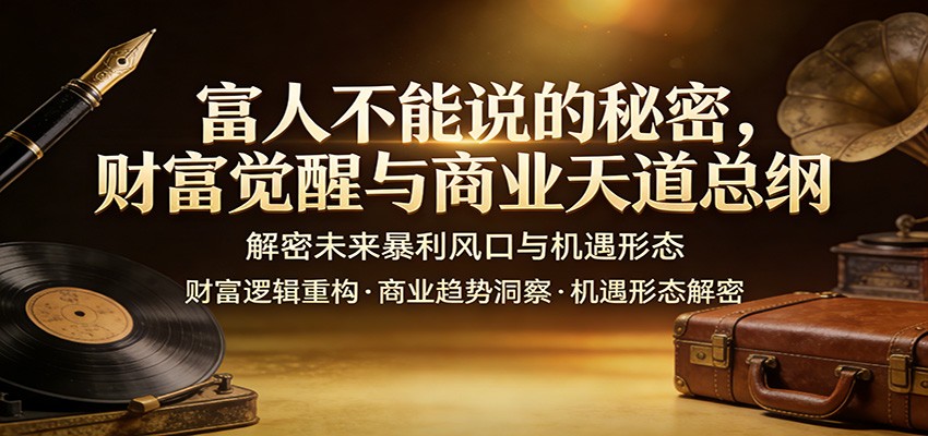 富人不能说的秘密，财富觉醒与商业天道总纲，解密未来暴利风口与机遇形态-菡洋资源网