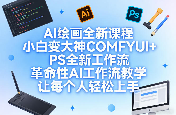 AI绘画全新课程，小白变大神COMFYUI+PS全新工作流，革命性AI工作流教学，让每个人轻松上手-菡洋资源网