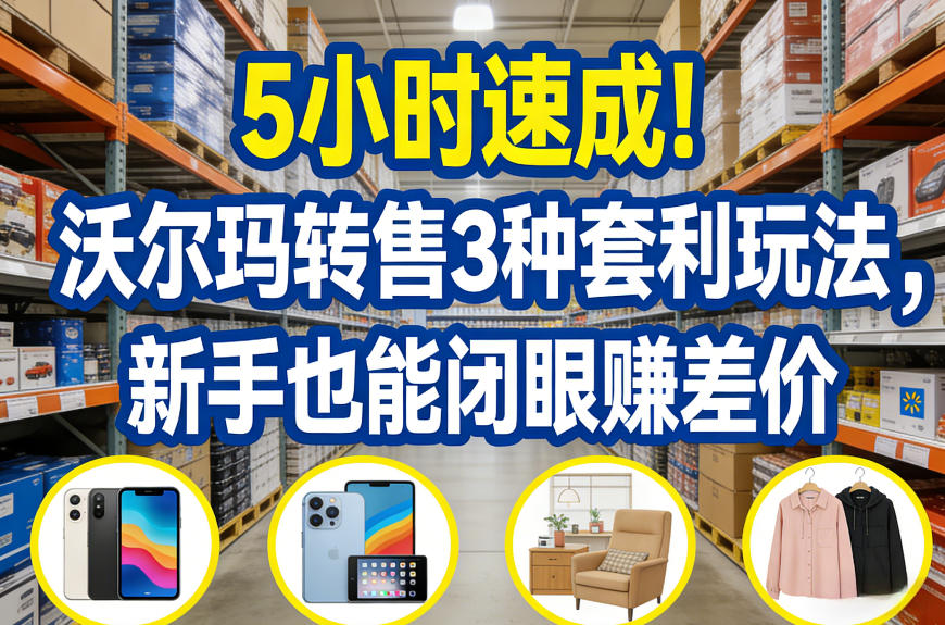 5小时速成！沃尔玛转售3种套利玩法，新手也能闭眼賺差价-菡洋资源网