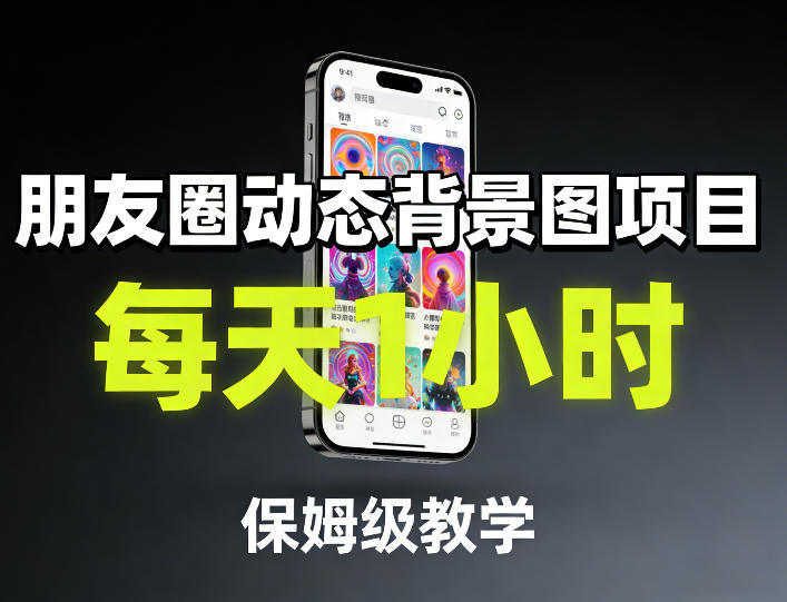 朋友圈动态背景图项目，每天1小时，保姆级教学-菡洋资源网