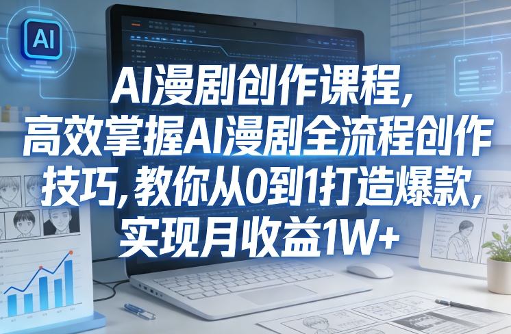 某社群AI漫剧创作课程，高效掌握AI漫剧全流程创作技巧，教你从0到1打造爆款，实现月收益1W+-菡洋资源网