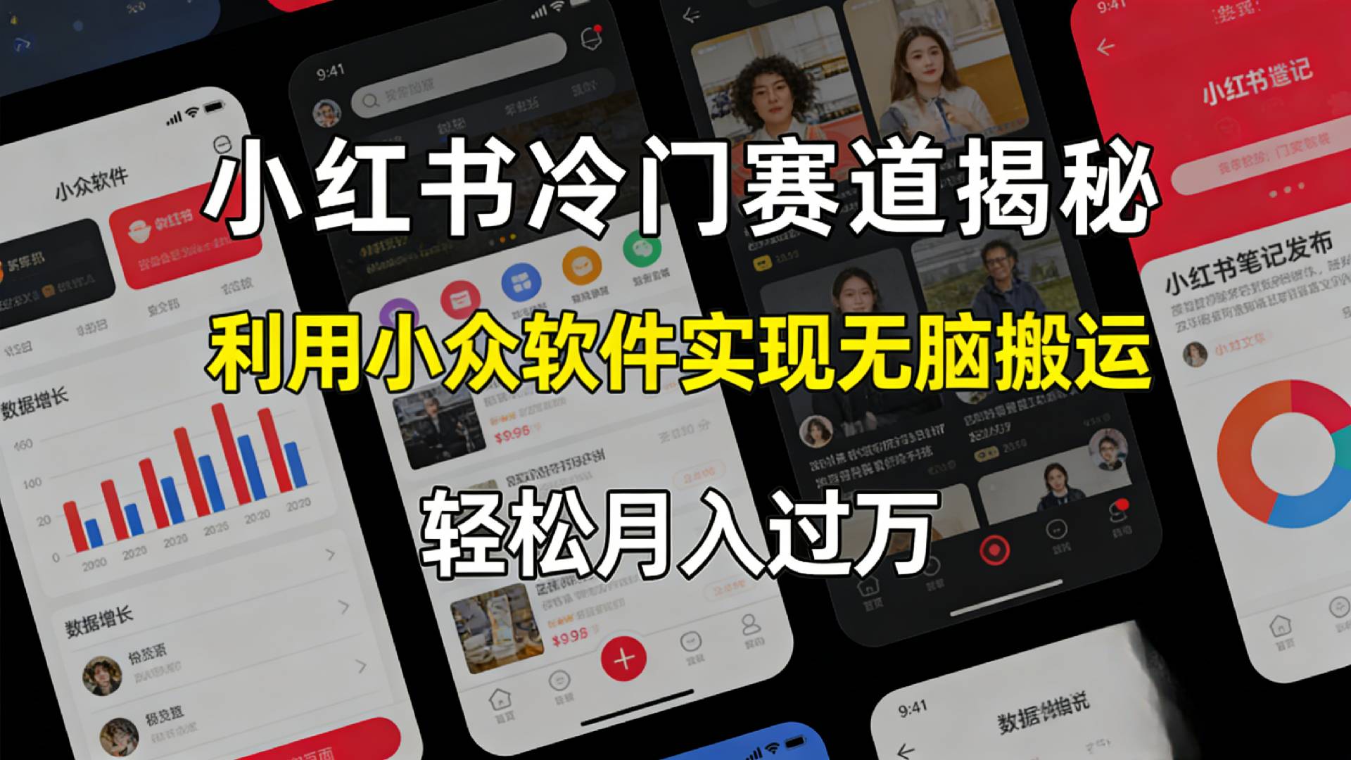 小红书冷门赛道揭秘,利用小众软件，实现无脑搬运，轻松月入过万！-菡洋资源网