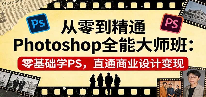 从零到精通Photoshop全能大师班：零基础学PS，直通商业设计变现-菡洋资源网