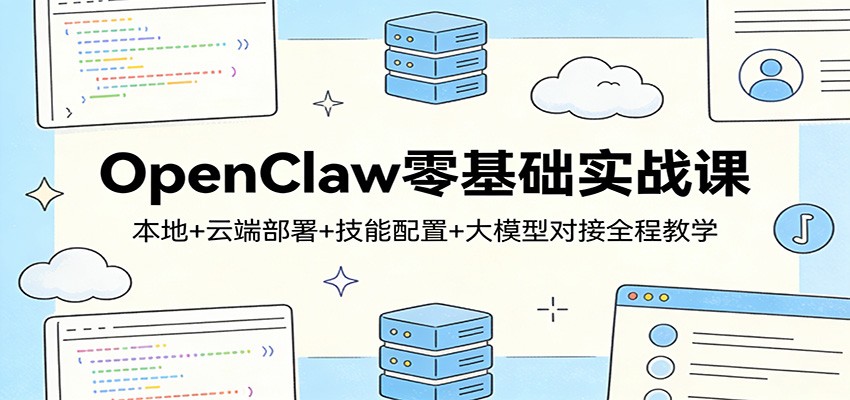 OpenClaw零基础实战课：本地+云端部署+技能配置+大模型对接全程教学-菡洋资源网