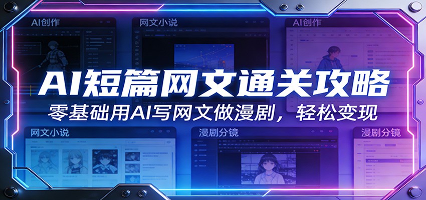 AI短篇网文通关攻略：零基础用AI写网文做漫剧，轻松变现-菡洋资源网