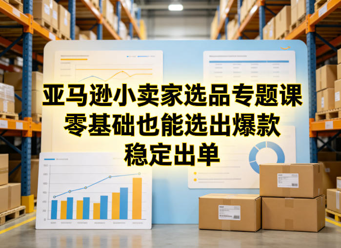 亚马逊小卖家选品专题课，零基础也能选出爆款，稳定出单-菡洋资源网